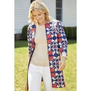 J. McLaughlin Sussex Midi Lined Jacket 100% Cotton‎ Women's Medium EUC
